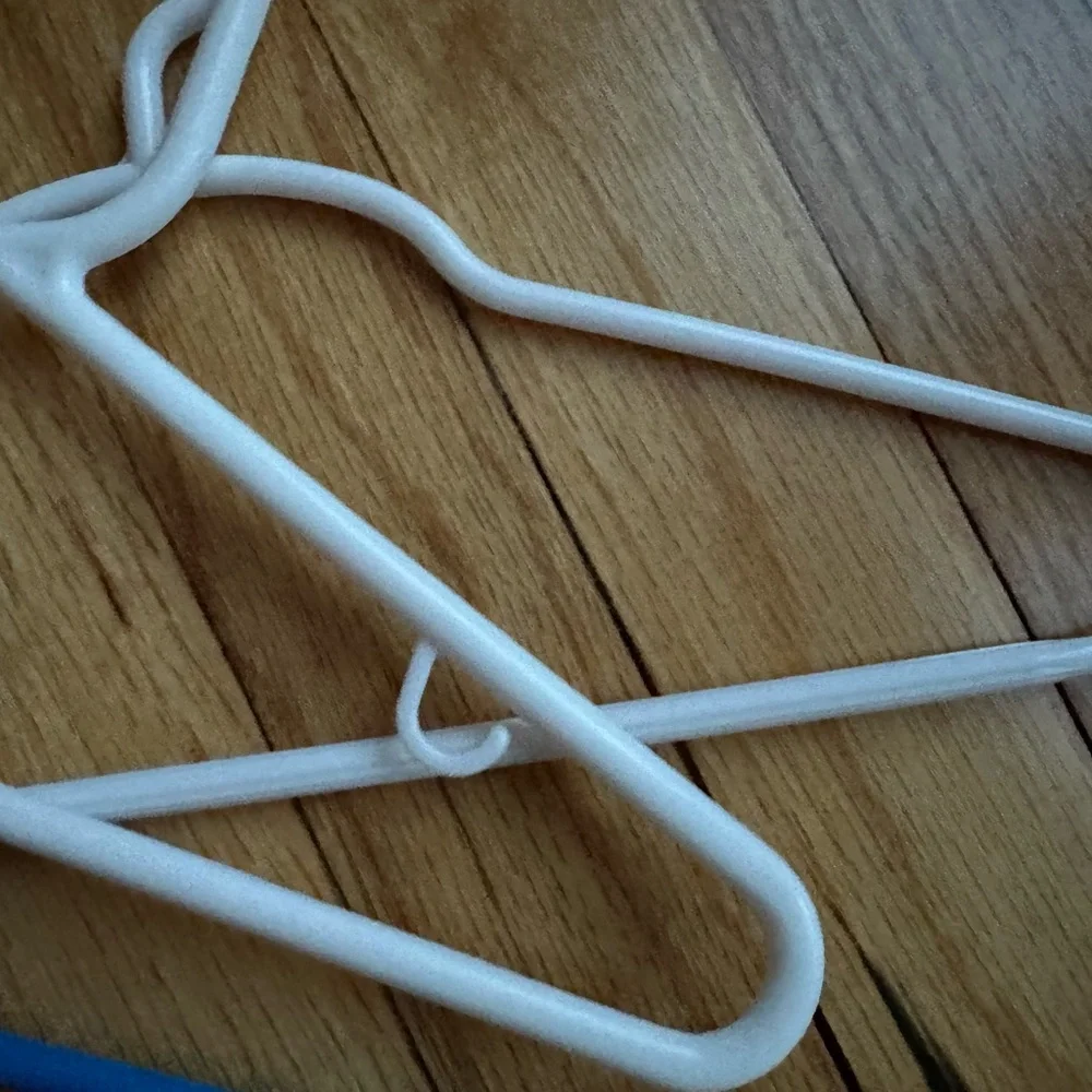 Set of Blue and White Plastic Hangers